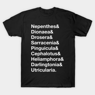 Carnivorous Plant List With Dionaea & Nepenthes Gift T-Shirt